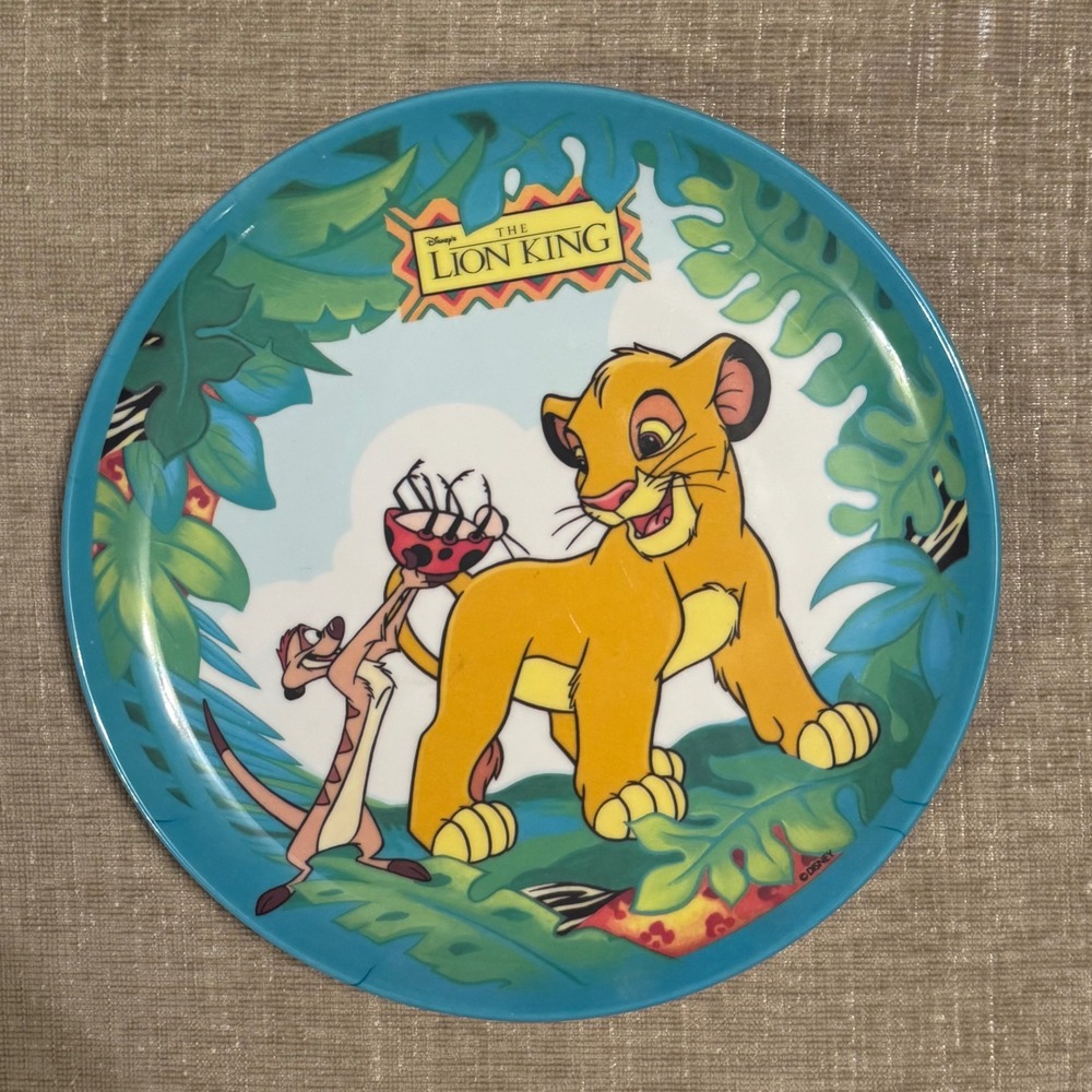 Vintage Disney The Lion King Simba & Timon 8" Melamine Plate Zak Designs 1990s
